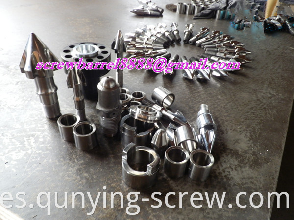screw tip,screw head,nozzle,ring plunger,end cap,screw barrel accessiories of injection screw barrel